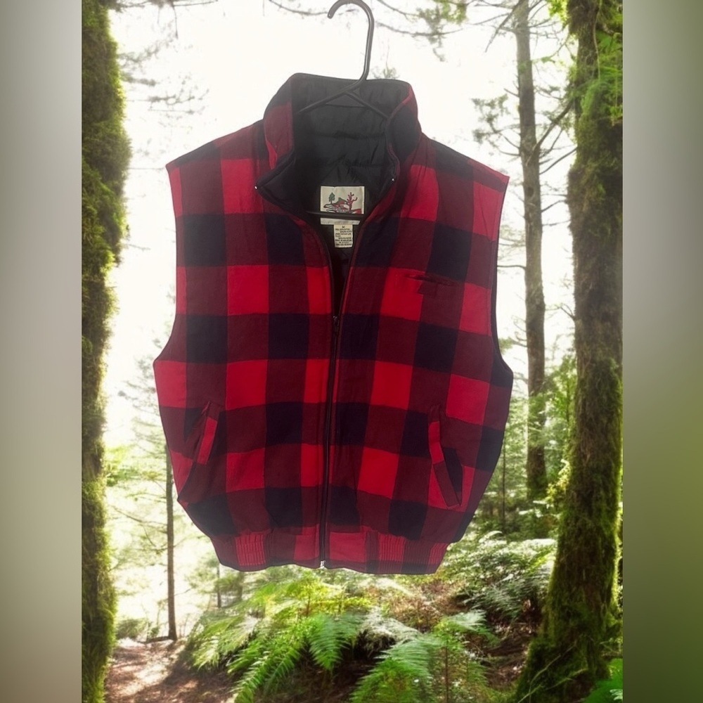 Vintage 80s plaid flannel vest